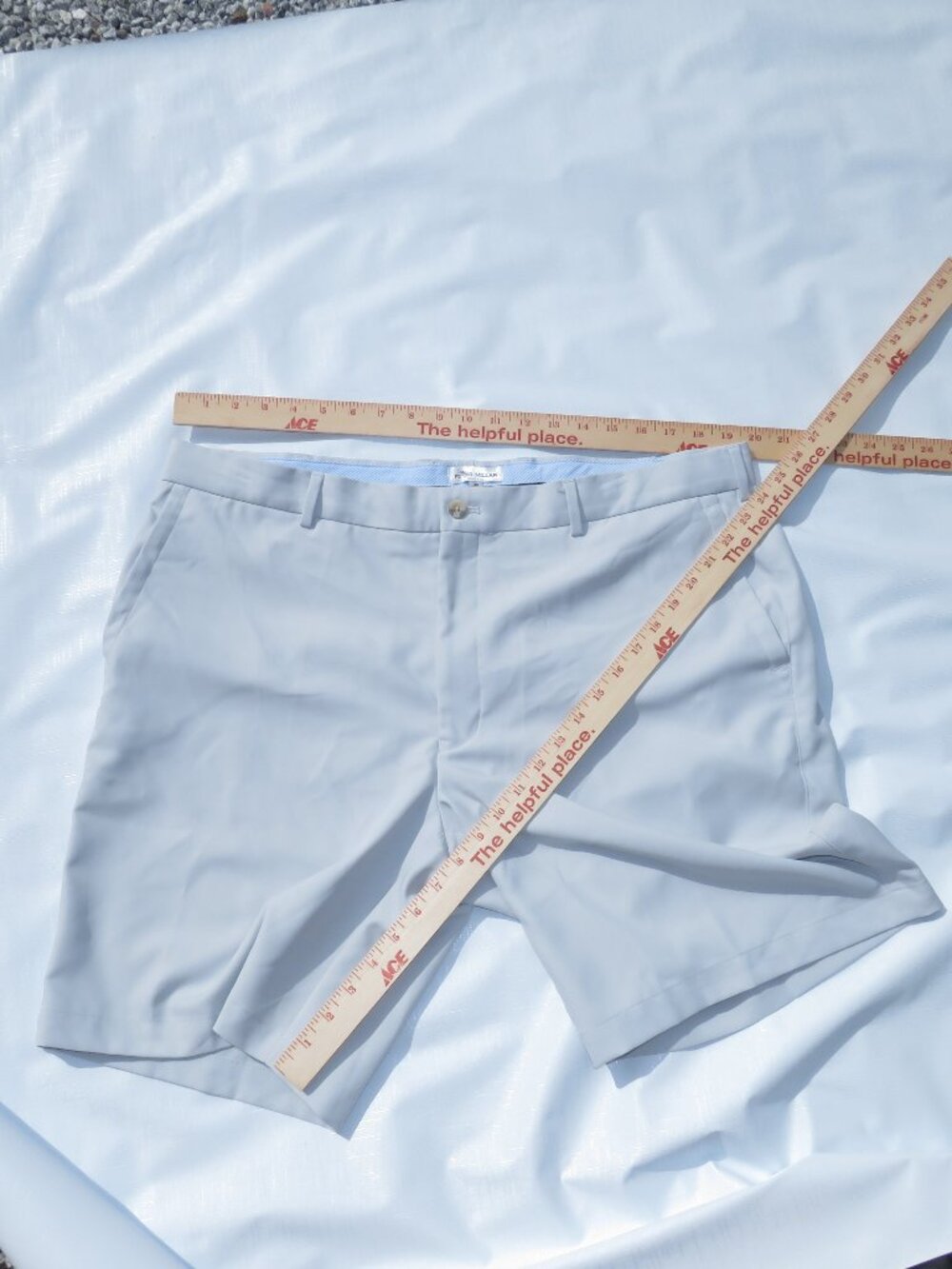 Peter Millar Performance Golf Shorts Men Size 40 Light Gray 100% Polyester Class